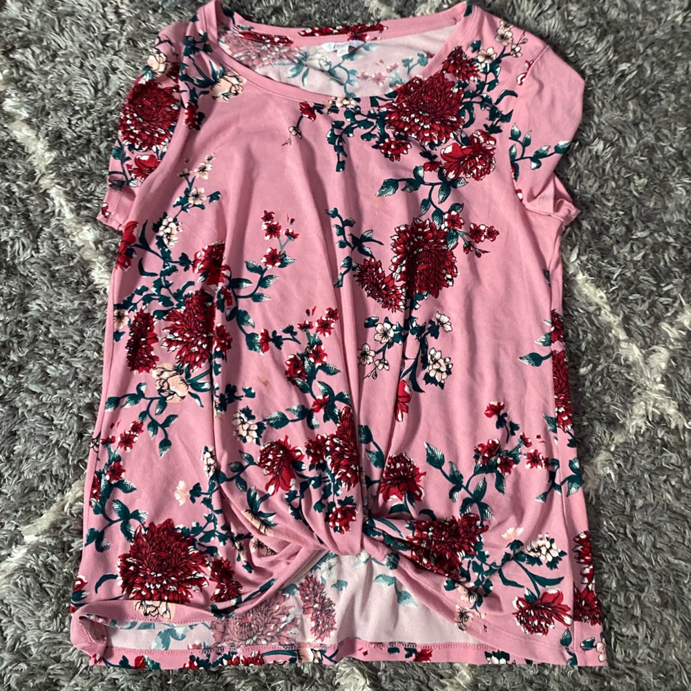 Pink Floral Dress Top